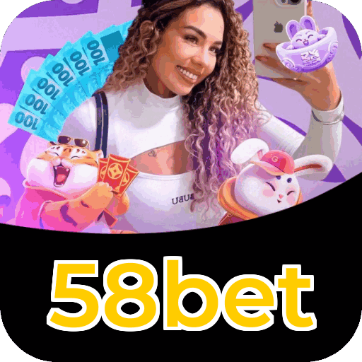 Interface do aplicativo 58bet mostrando jogos disponíveis no iOS e Android